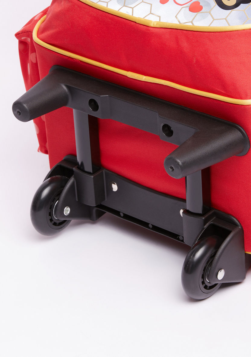 Miraculous Ladybug Printed Trolley Backpack with Zip Closure-Trolleys-image-3