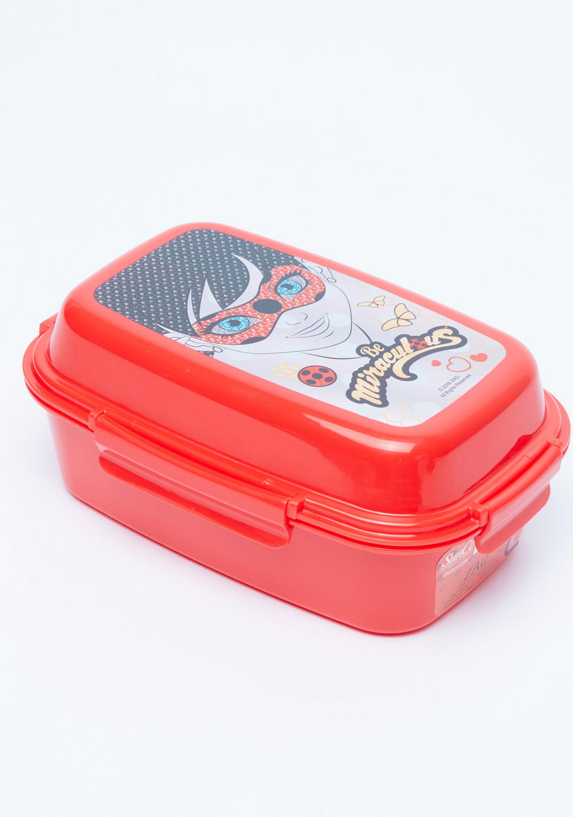 Miraculous Printed Lunchbox with 3 Trays and Clip Closure-Lunch Boxes-image-0