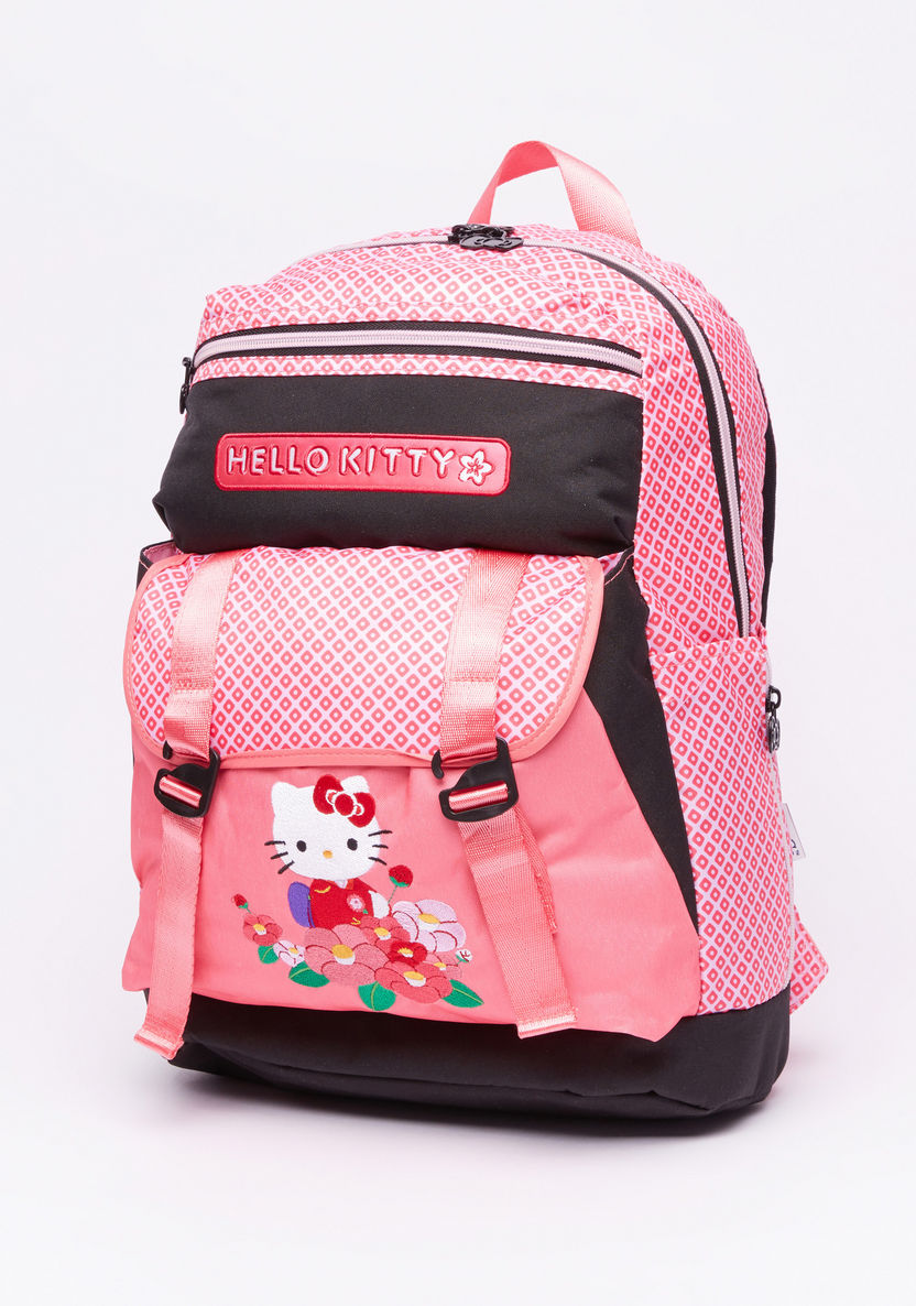 Hello Kitty Printed Backpack with Zip Closure and Adjustable Straps-Backpacks-image-0