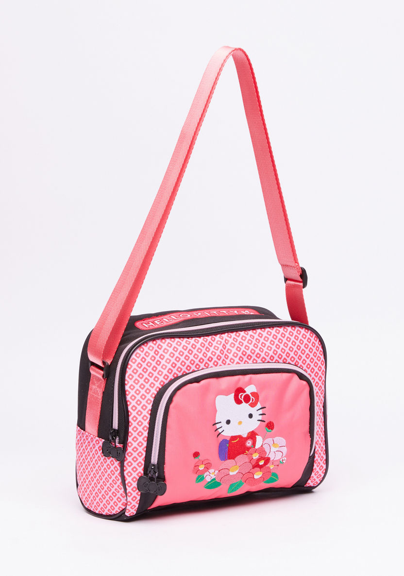 Hello Kitty Printed Lunch Bag with Zip Closure-Lunch Bags-image-1