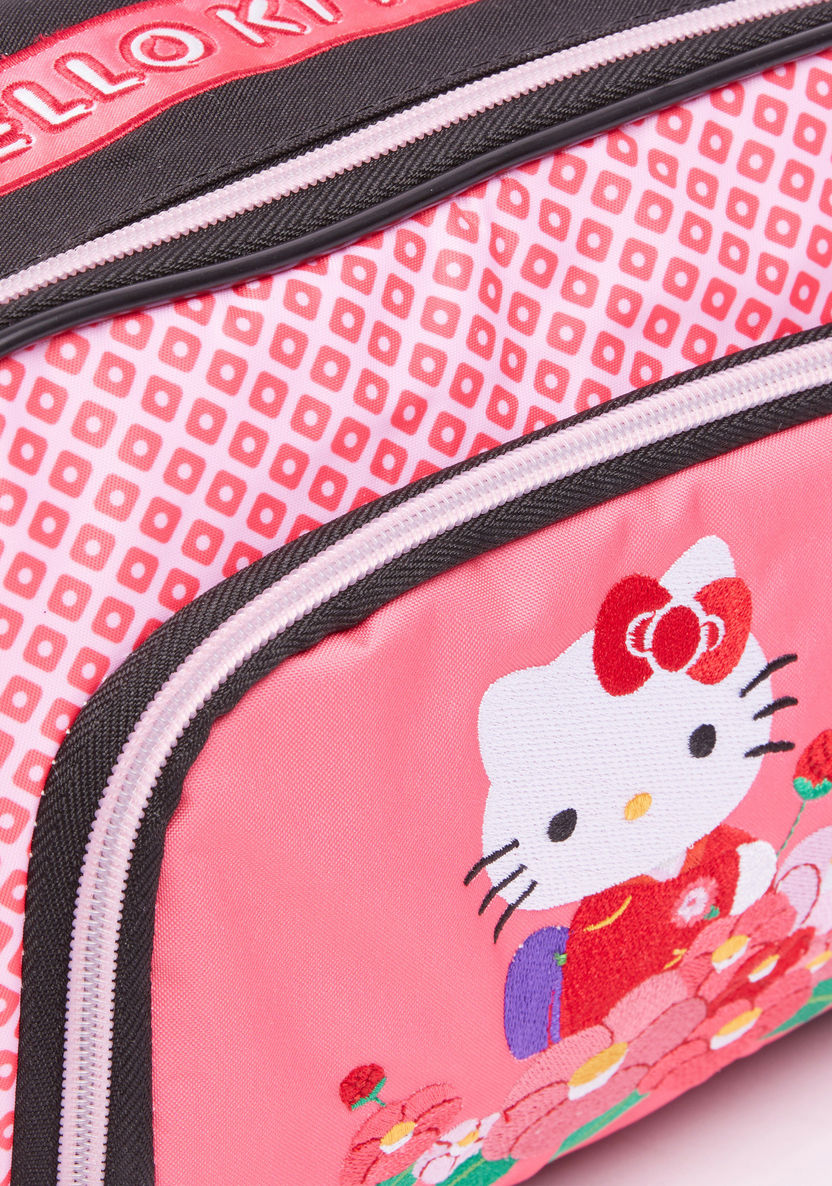 Hello Kitty Printed Lunch Bag with Zip Closure-Lunch Bags-image-3