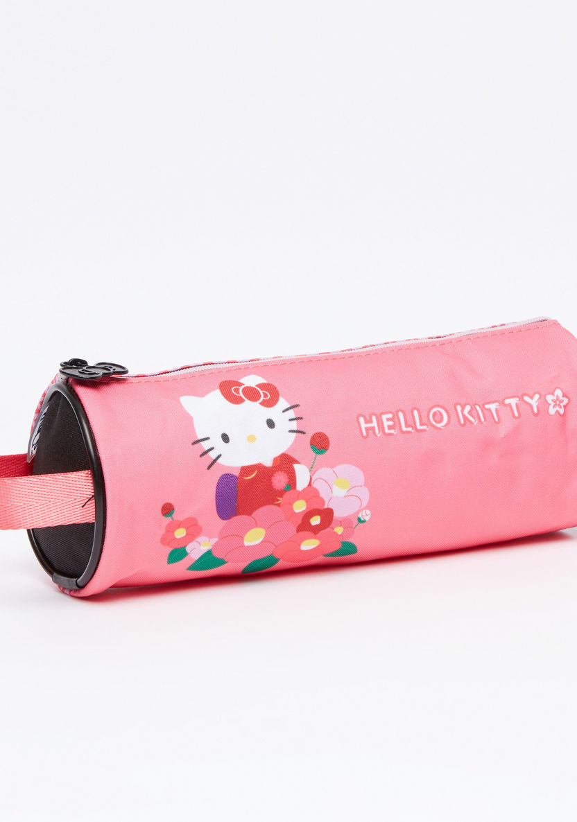Hello Kitty Printed Pencil Case with Zip Closure-Pencil Cases-image-0