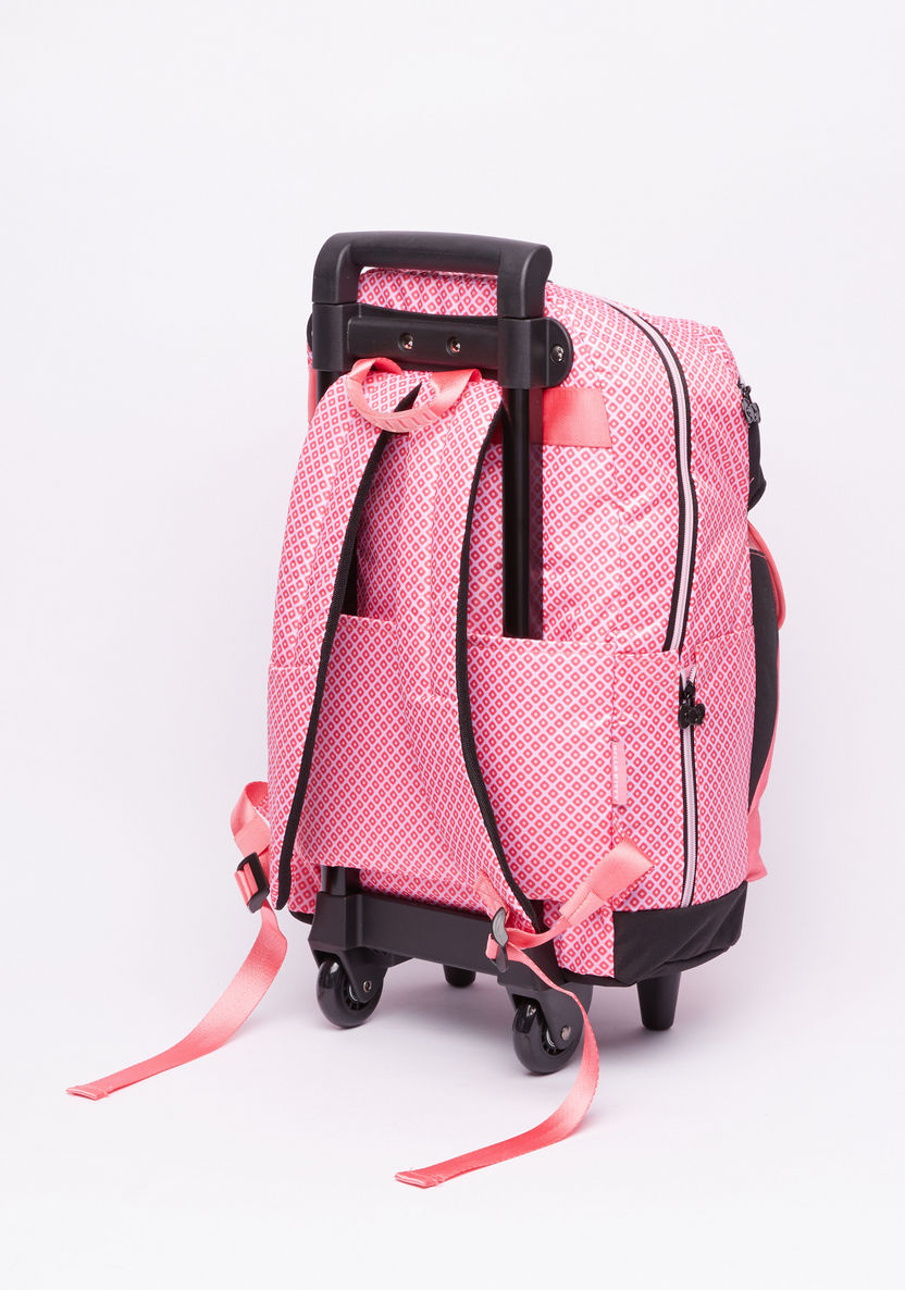 Hello Kitty Printed Trolley Backpack with Zip Closure-Trolleys-image-1
