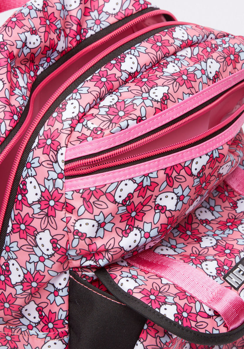 Hello Kitty Printed Backpack with Zip Closure and Adjustable Straps-Backpacks-image-3