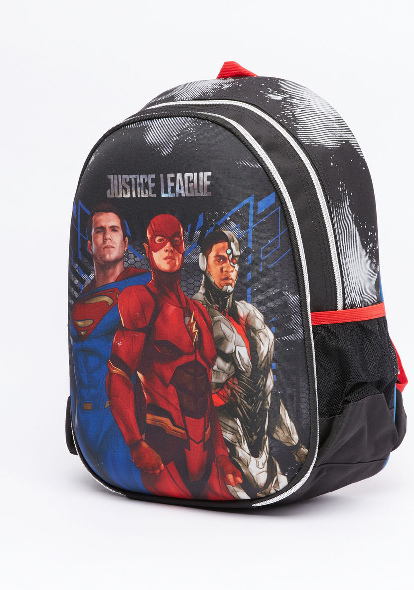 Justice League Printed Backpack with Zip Closure-Backpacks-image-0