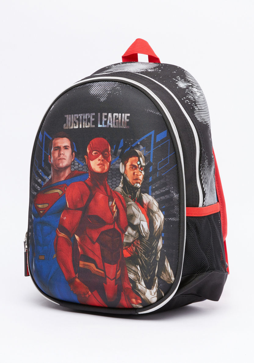 Justice League Printed Backpack with Zip Closure-Backpacks-image-0