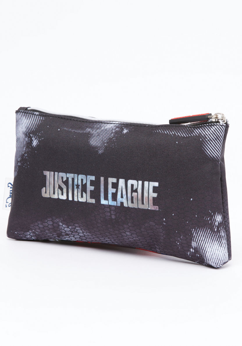 Justice League Printed Pencil Case with Zip Closure-Pencil Cases-image-2