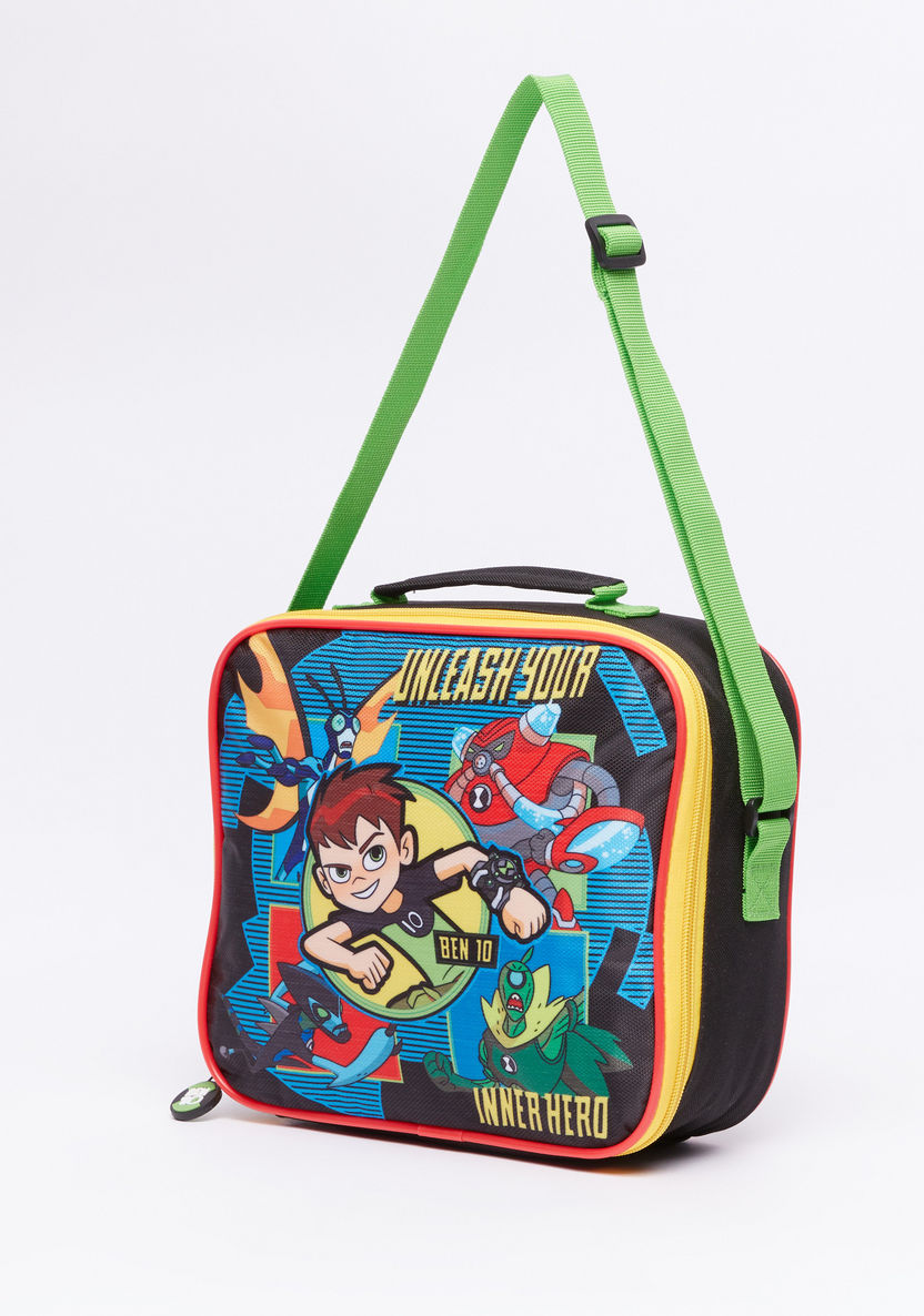 Ben 10 Printed Lunch Bag with Zip Closure and Adjustable Strap-Lunch Bags-image-0