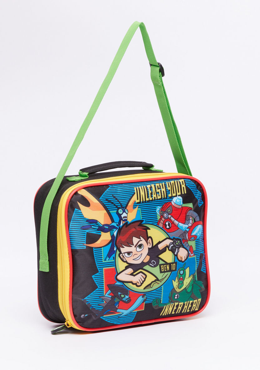Ben 10 Printed Lunch Bag with Zip Closure and Adjustable Strap-Lunch Bags-image-1