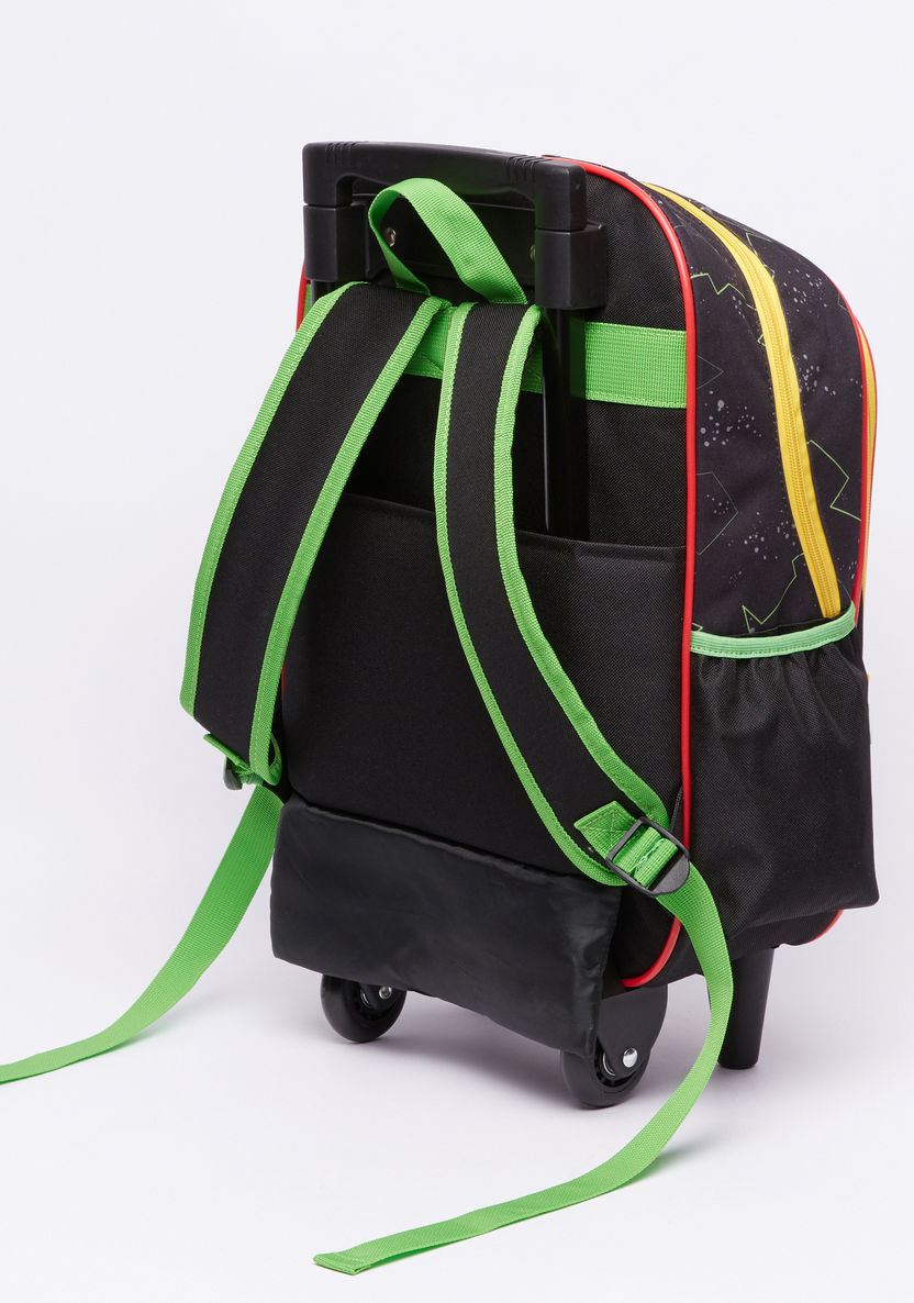 Ben 10 Printed Trolley Backpack with Zip Closure-Trolleys-image-1