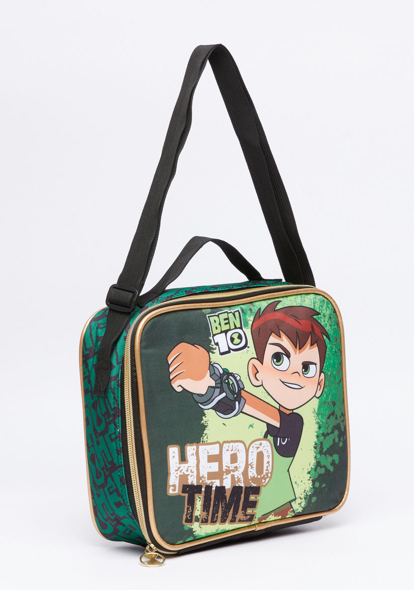 Ben10 Printed Lunch Bag with Zip Closure-Lunch Bags-image-1