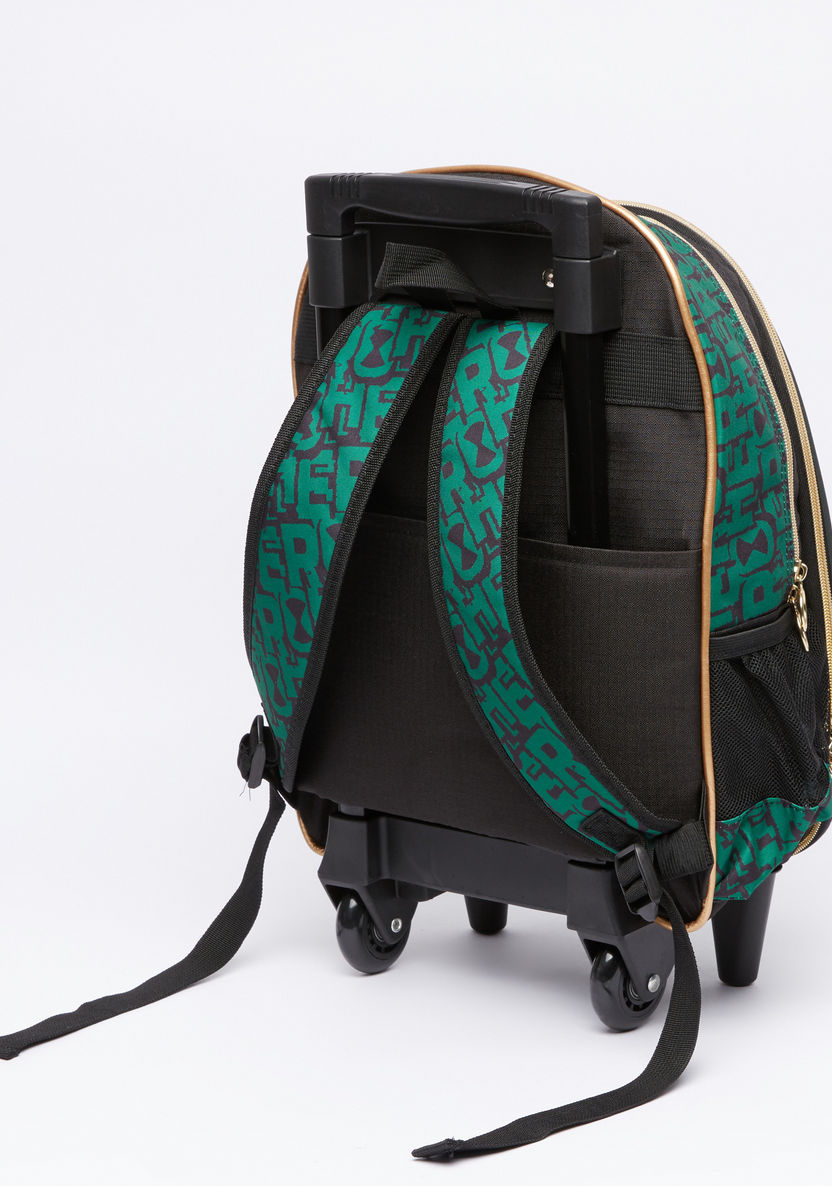 Ben 10 Printed Trolley Backpack with Zip Closure-Trolleys-image-1