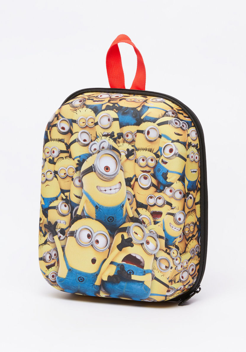 Minions Printed Hard Case Lunch Backpack with Zip Closure-Backpacks-image-0