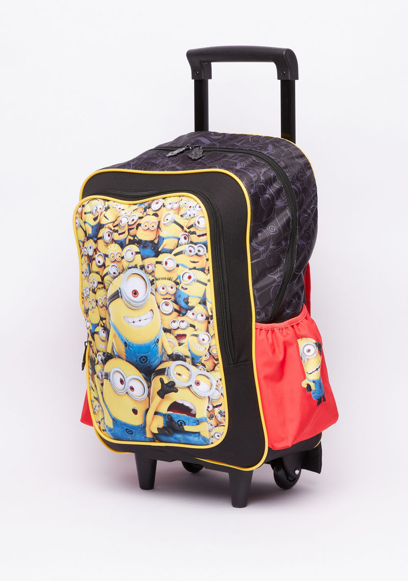 Minions Printed Trolley Backpack with Zip Closure-Trolleys-image-0