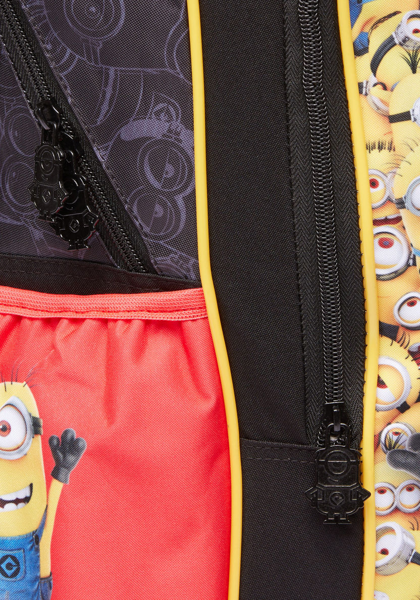 Minions Printed Trolley Backpack with Zip Closure-Trolleys-image-2