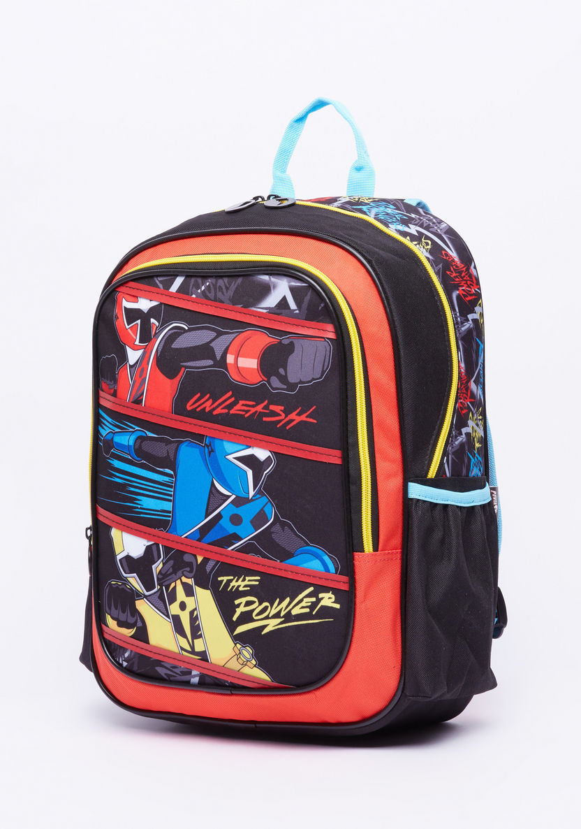 Power Rangers Printed Backpack with Zip Closure-Backpacks-image-0