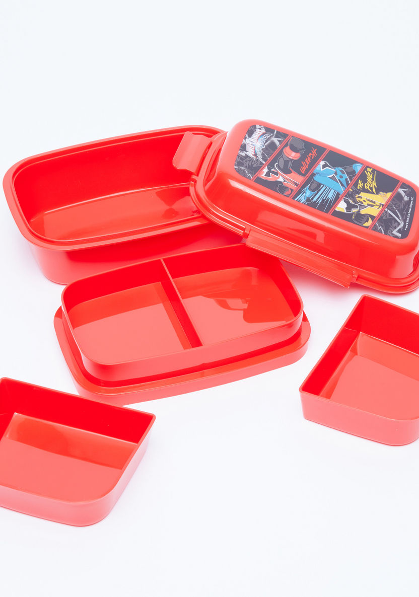Saban Printed Lunch Box with Detachable 3 Trays and 4-Clip Closure-Lunch Boxes-image-1