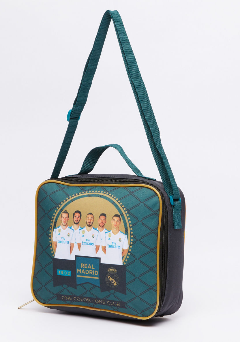 Real Madrid Printed Lunch Bag with Zip Closure-Lunch Bags-image-0