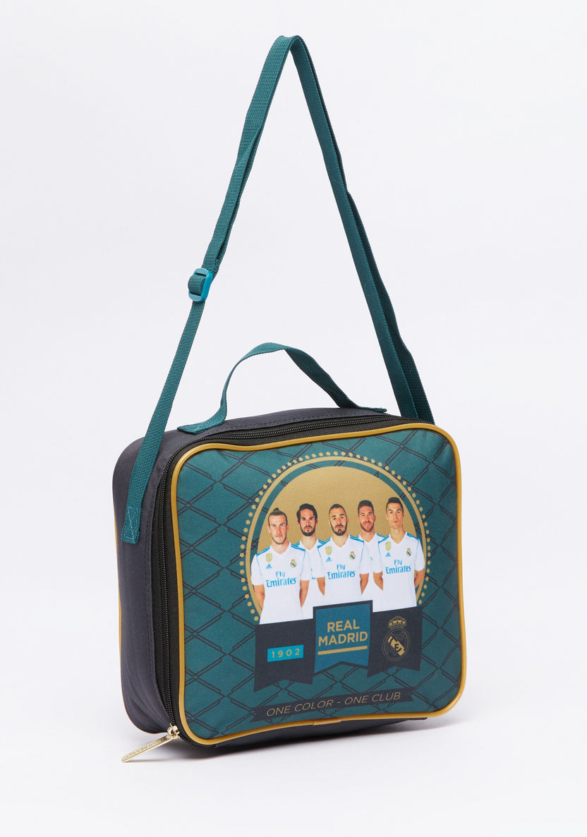 Real Madrid Printed Lunch Bag with Zip Closure-Lunch Bags-image-1