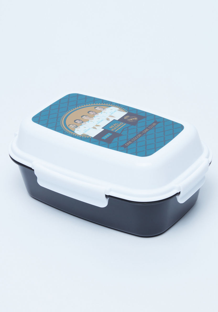 Real Madrid Printed Lunchbox with 3 Trays and Clip Closure-Lunch Boxes-image-0