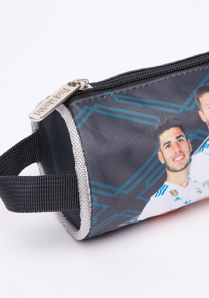 Real Madrid Printed Pencil Case with Zip Closure-Pencil Cases-image-2