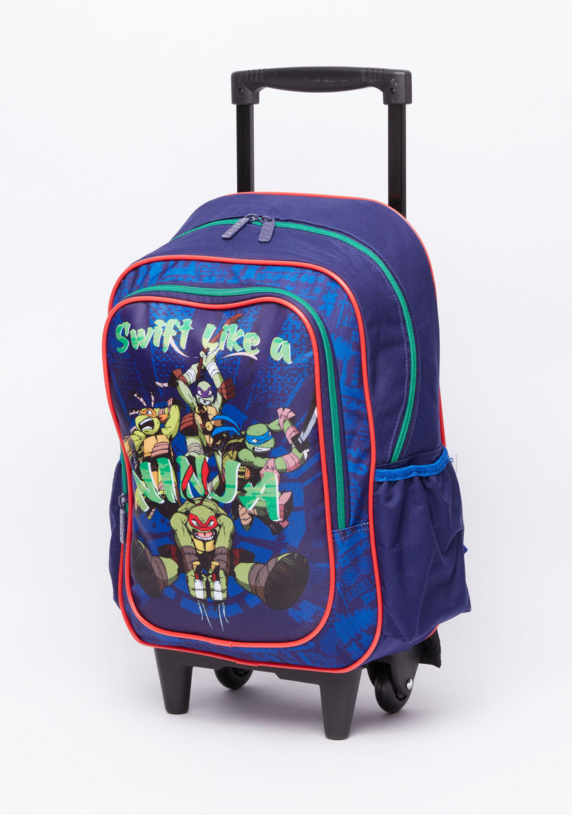 Team Mutant Ninja Turtle Printed Trolley Backpack with Zip Closure-Trolleys-image-0