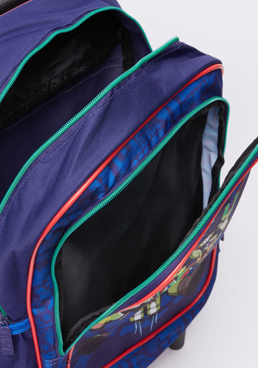 Team Mutant Ninja Turtle Printed Trolley Backpack with Zip Closure-Trolleys-image-4