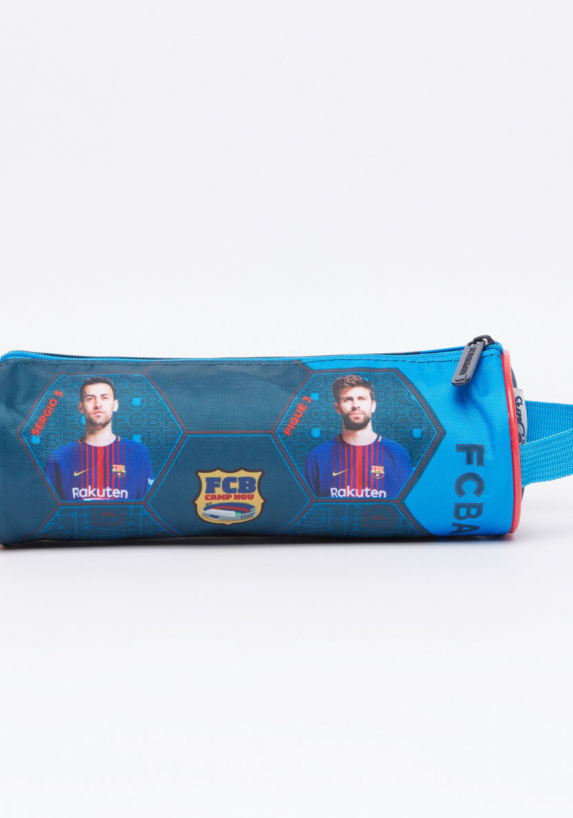 FC Barcelona Printed Pencil Case with Zip Closure-Pencil Cases-image-2