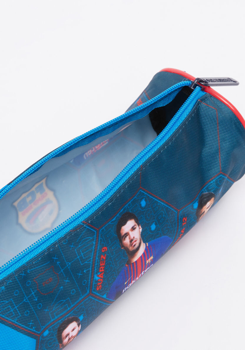FC Barcelona Printed Pencil Case with Zip Closure-Pencil Cases-image-4