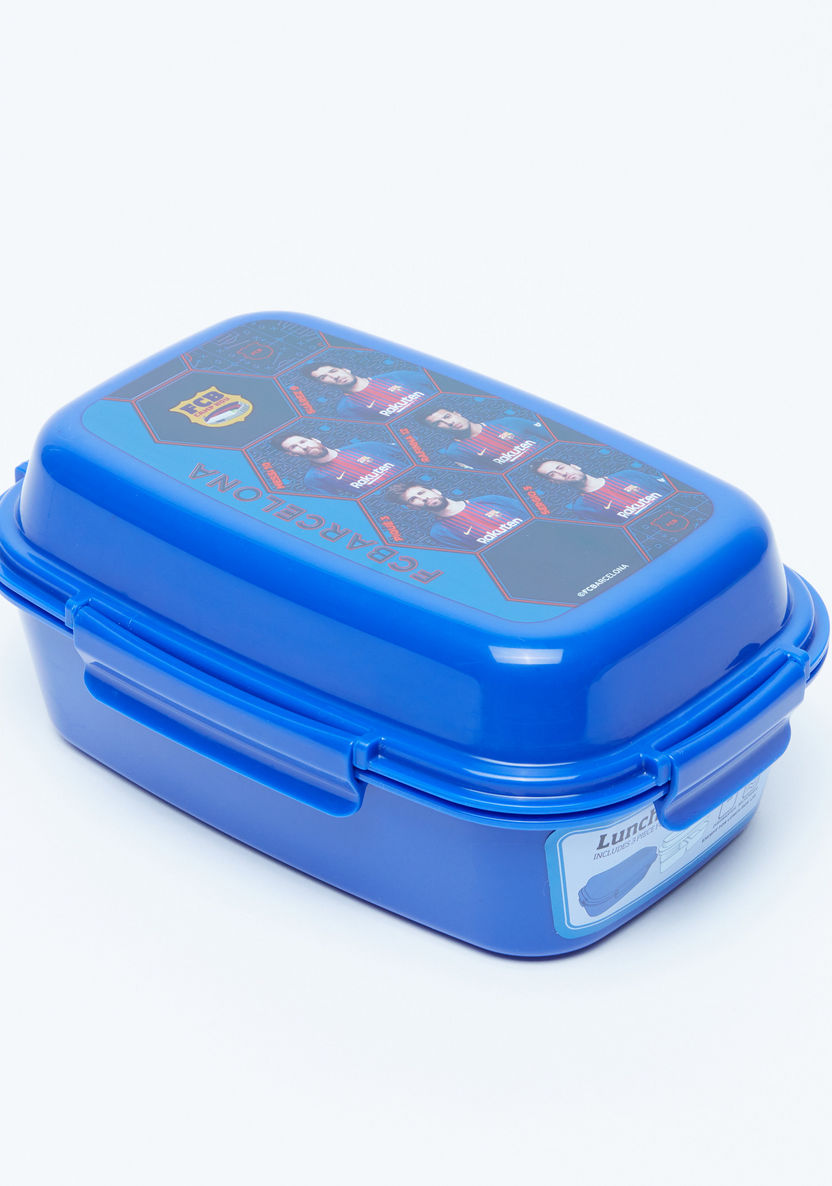 FC Barcelona Printed Lunchbox with 3 Trays and Clip Closures-Lunch Boxes-image-0