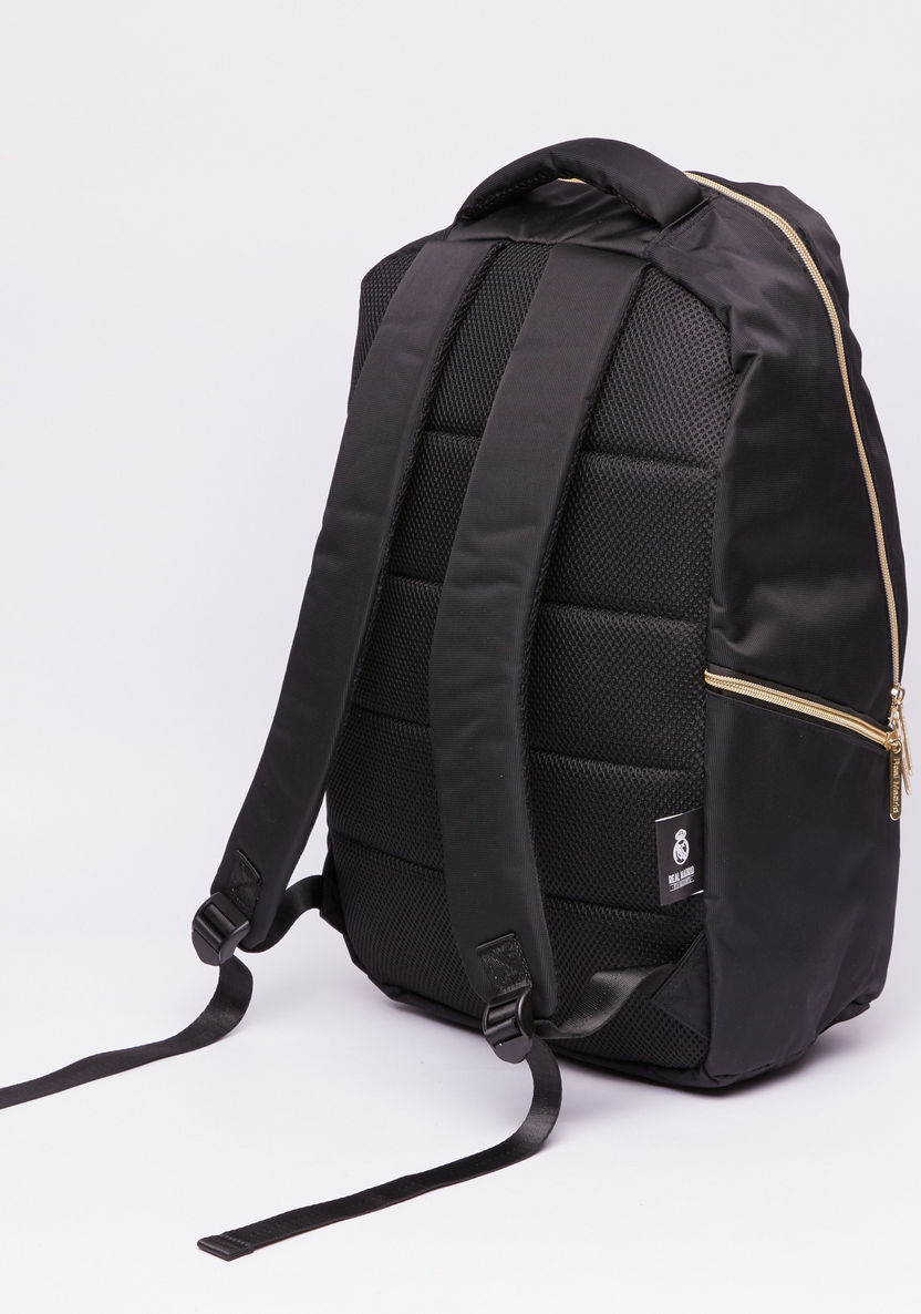 Real Madrid Printed Backpack with Zip Closure-Backpacks-image-1