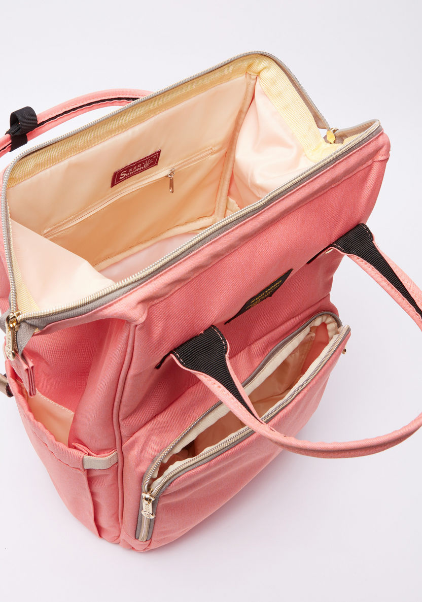Sunveno Multi-Compartment Diaper Backpack with Zip Closure-Diaper Bags-image-3