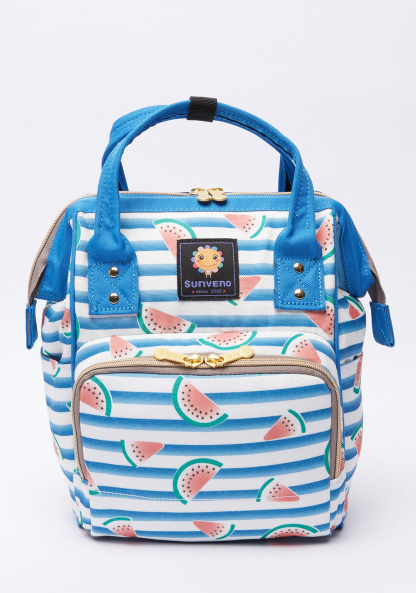 Sunveno Printed Diaper Backpack with Zip Closure and Adjustable Straps-Diaper Bags-image-0
