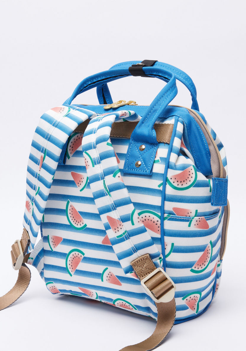 Sunveno Printed Diaper Backpack with Zip Closure and Adjustable Straps-Diaper Bags-image-1