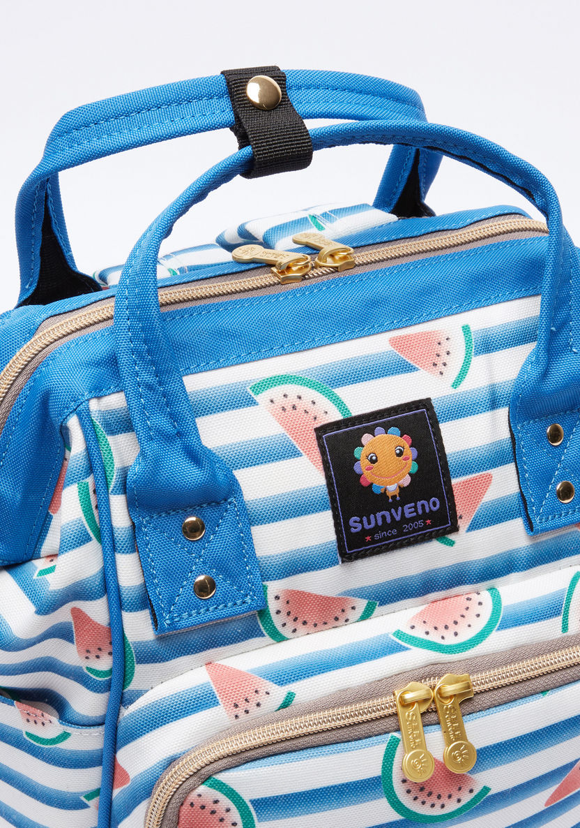 Sunveno Printed Diaper Backpack with Zip Closure and Adjustable Straps-Diaper Bags-image-2