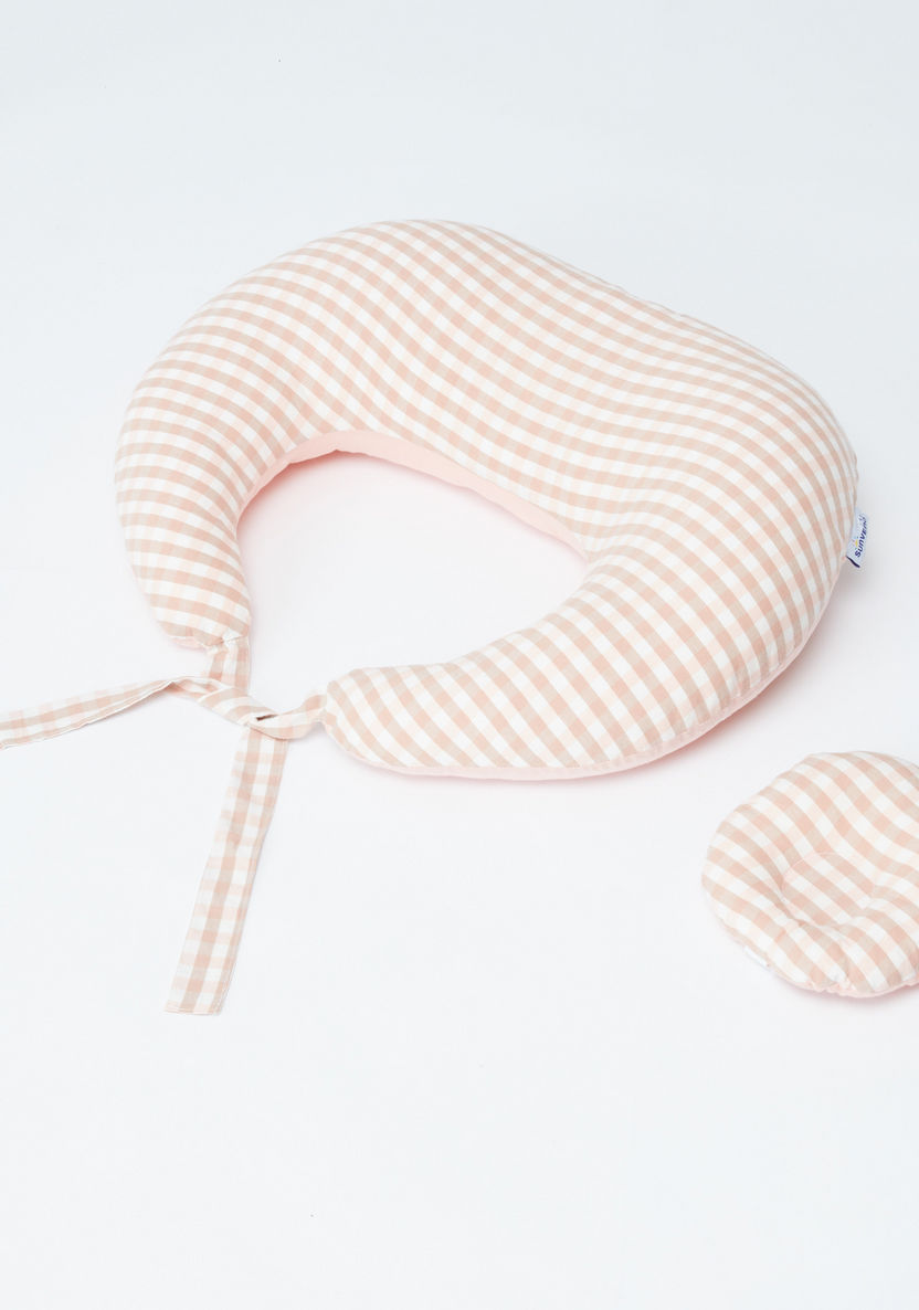 Sunveno Chequered Feeding and Maternity Pillow-Nursing-image-1