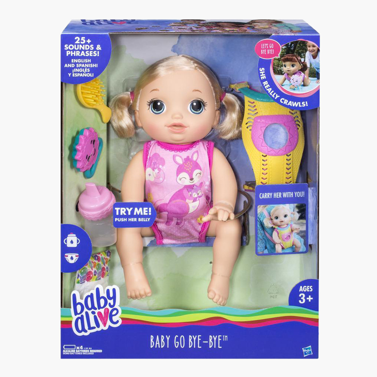 Baby alive go bye bye outlet doll