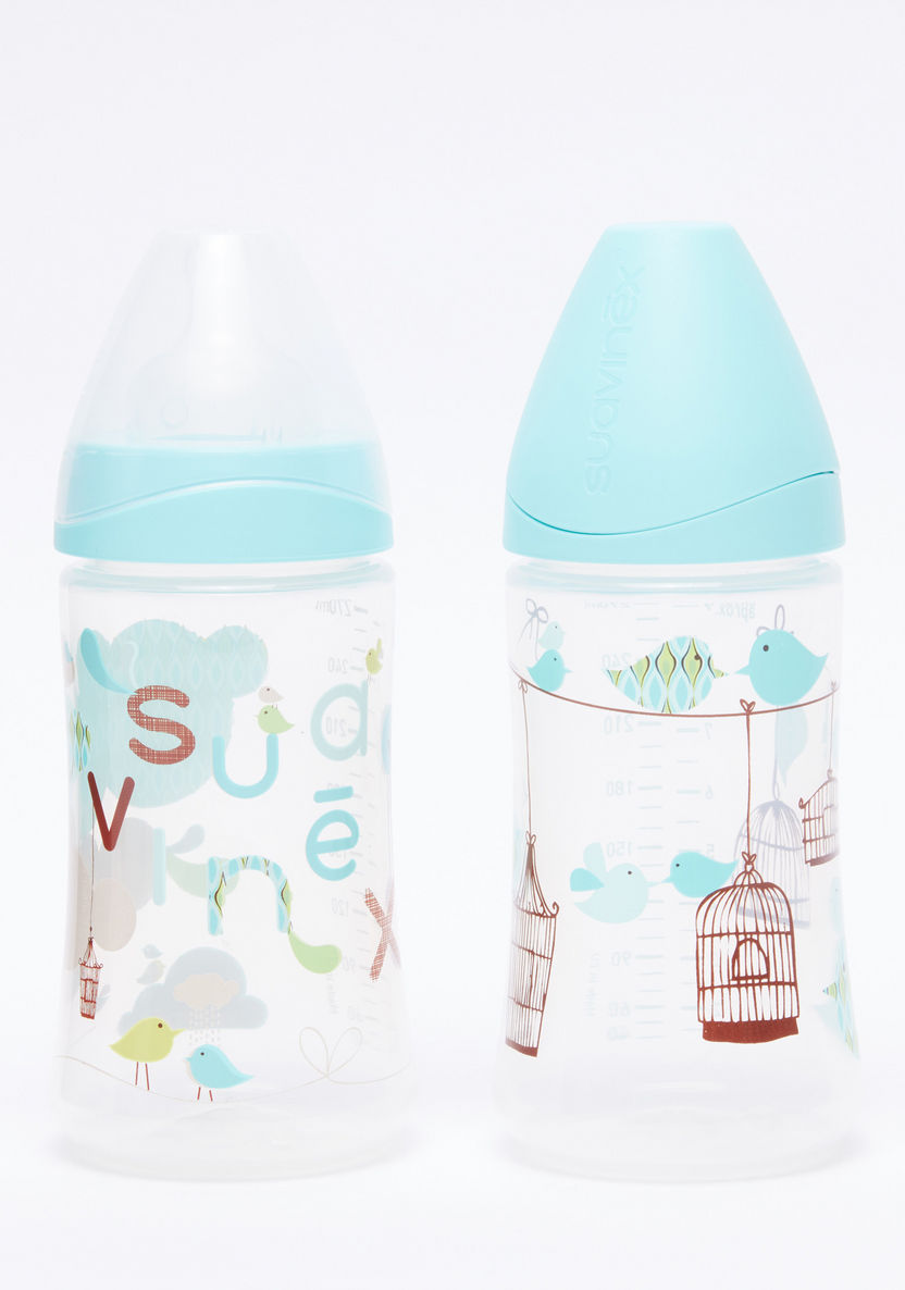 Suavinex Printed Starter Feeding Bottle - Set of 2-Bottles and Teats-image-2