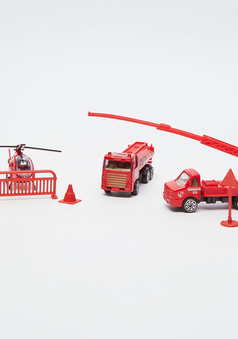 Fire Rescue Playset - 7 Pieces-Scooters and Vehicles-image-0