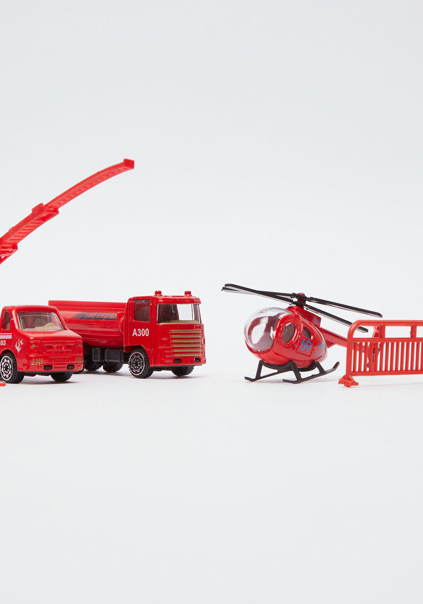 Fire Rescue Playset - 7 Pieces-Scooters and Vehicles-image-1
