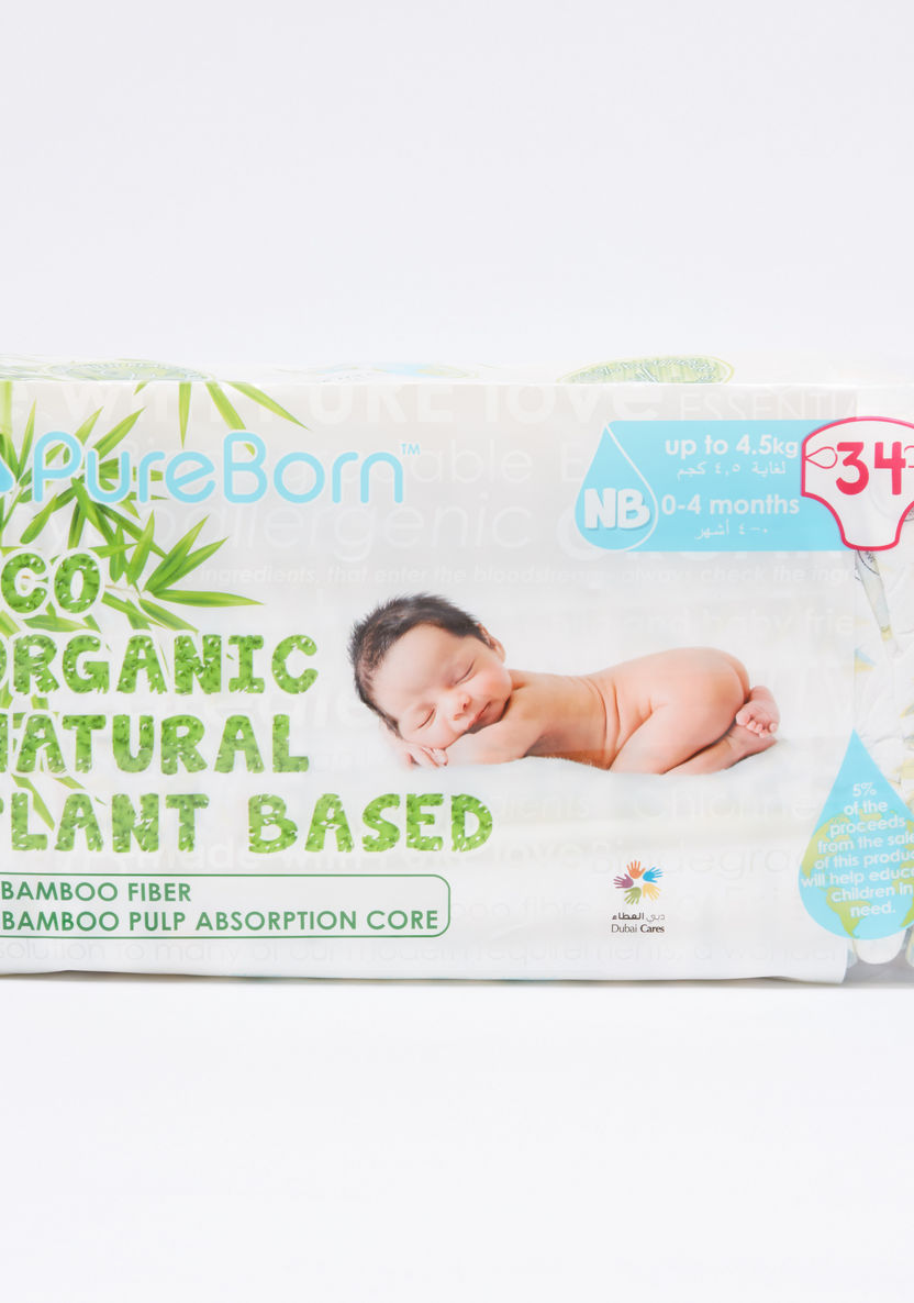 Pure Born Eco Organic Size 1, 34-Diapers Pack - Up to 4.5 kgs-Disposable-image-2