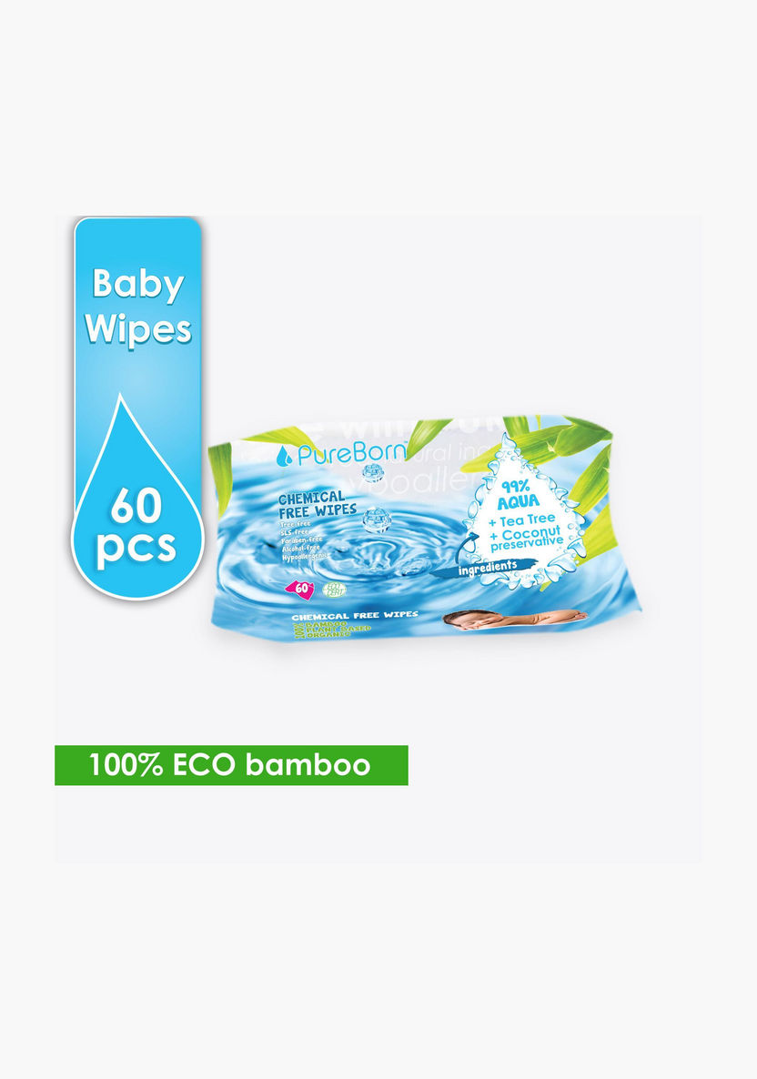 PureBorn 60-Piece Baby Wipes-Baby Wipes-image-0