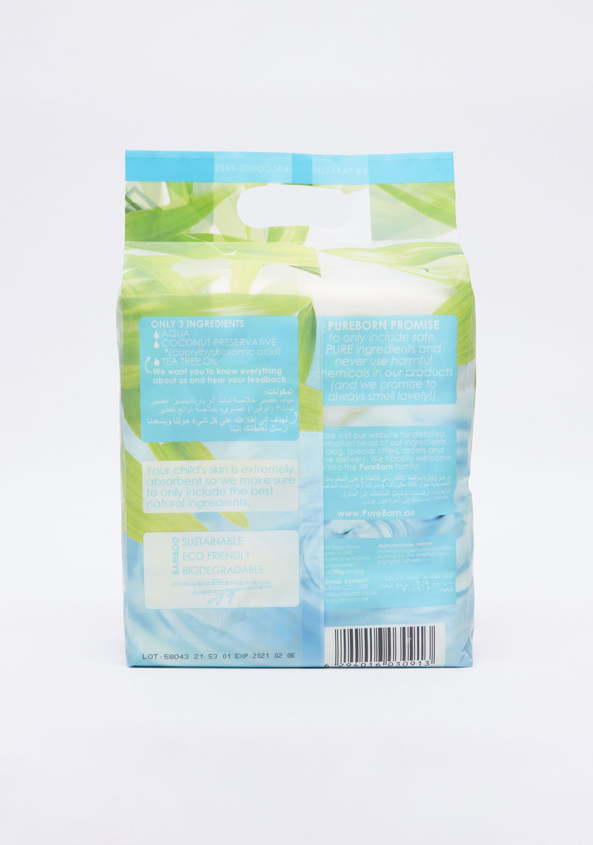 Pure Born 4x60-Piece Chemical Free Wipes-Baby Wipes-image-3