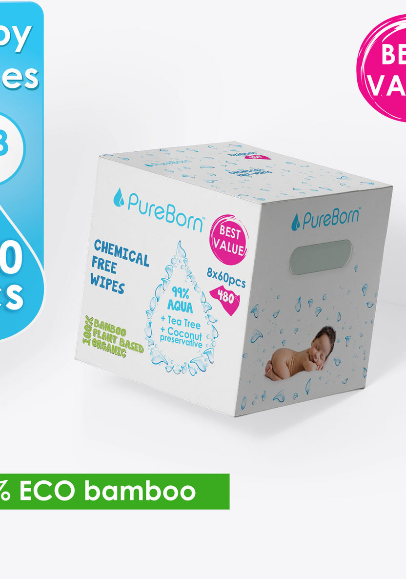 PureBorn Chemical-Free Travel Wipes-Baby Wipes-image-0
