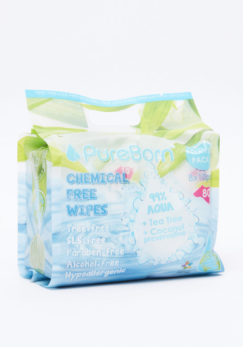 Pureborn Chemical-Free Travel Wipes - 80 Wipes-Baby Wipes-image-2