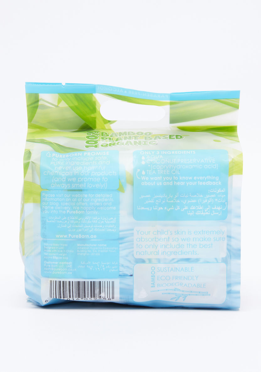 Pureborn Chemical-Free Travel Wipes - 80 Wipes-Baby Wipes-image-3