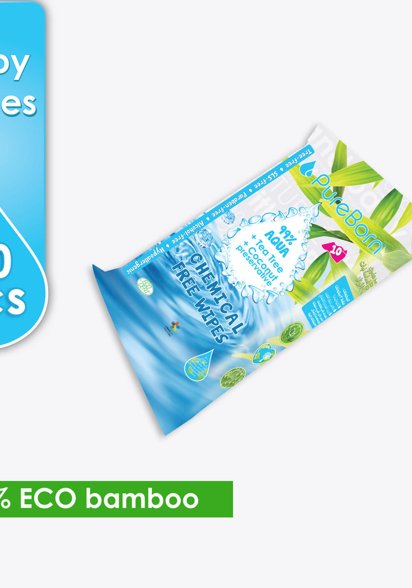 PureBorn 10-Piece Chemical Free Wipes-Baby Wipes-image-0