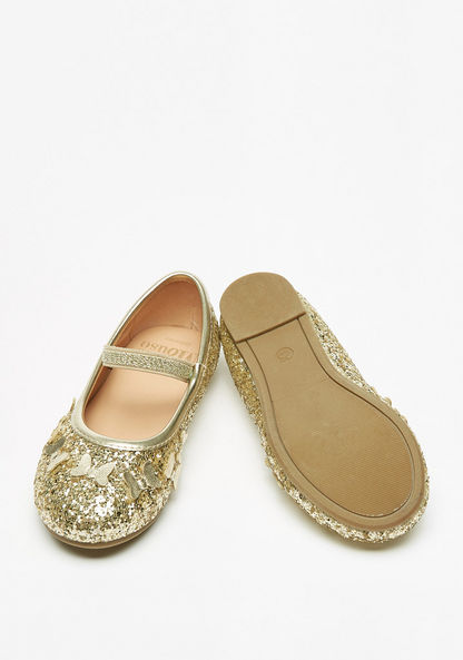 Disney Minnie Mouse Glitter Textured Ballerina Shoes-Girl%27s Ballerinas-image-2