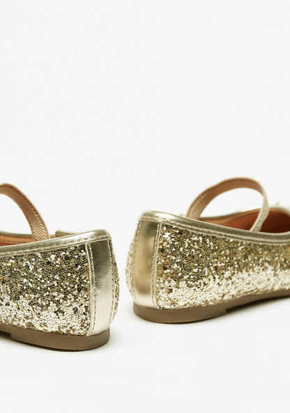 Disney Minnie Mouse Glitter Textured Ballerina Shoes-Girl%27s Ballerinas-image-4