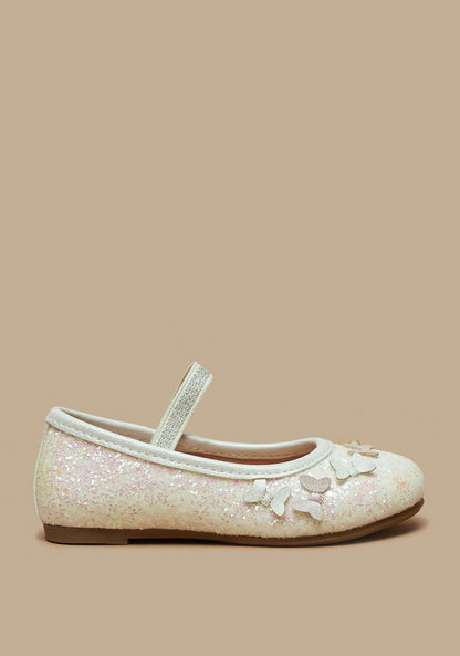 Disney Minnie Mouse Glitter Textured Ballerina Shoes-Girl%27s Ballerinas-image-0
